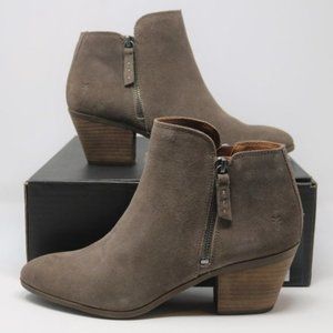 Frye Suede Ankle Booties Gray/Taupe 7.5 NEW!